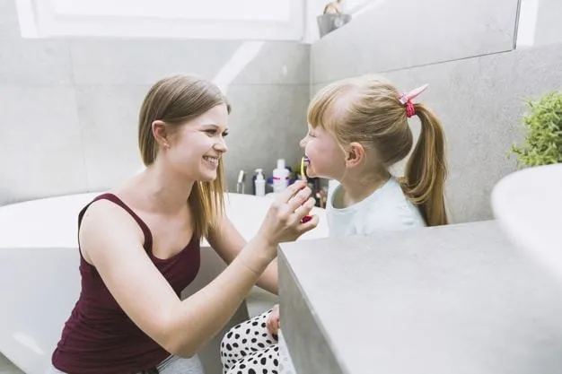 Parent Helping with Braces